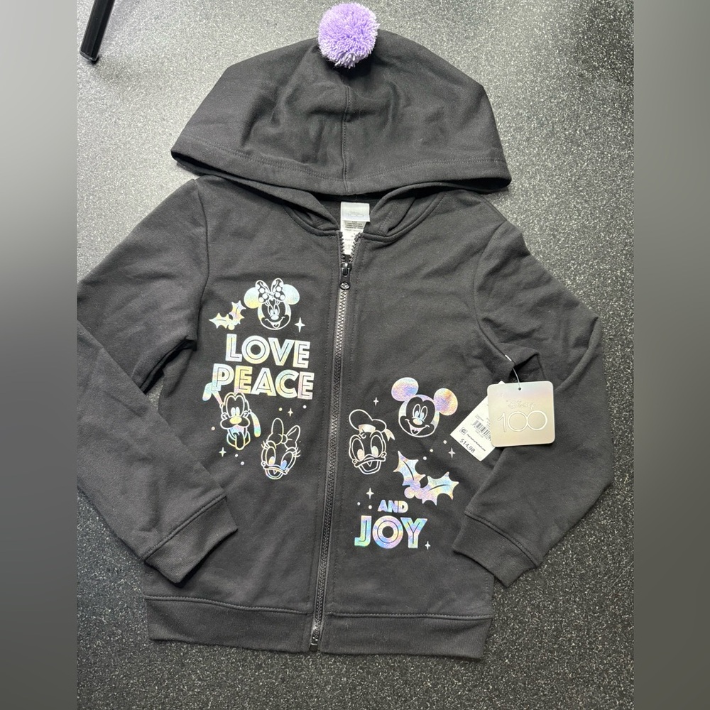 Brand New Disney zip up, kids size 6